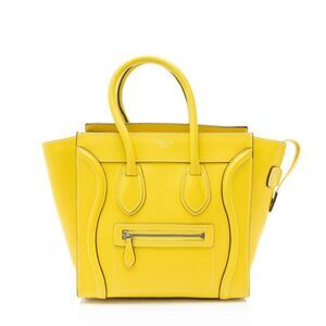 Celine Drummed Calfskin Micro Luggage Tote
